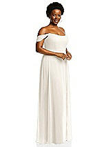 Alt View 2 Thumbnail - Ivory Off-the-Shoulder Basque Neck Maxi Dress with Flounce Sleeves