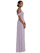 Side View Thumbnail - Lilac Haze Off-the-Shoulder Basque Neck Maxi Dress with Flounce Sleeves