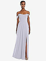 Front View Thumbnail - Silver Dove Off-the-Shoulder Basque Neck Maxi Dress with Flounce Sleeves