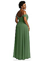 Alt View 3 Thumbnail - Vineyard Green Off-the-Shoulder Basque Neck Maxi Dress with Flounce Sleeves