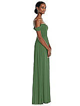 Side View Thumbnail - Vineyard Green Off-the-Shoulder Basque Neck Maxi Dress with Flounce Sleeves