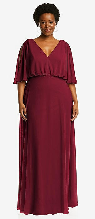 Plus size clearance maroon bridesmaid dresses