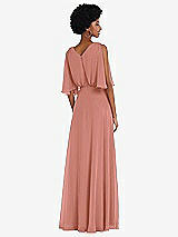 Alt View 3 Thumbnail - Desert Rose V-Neck Split Sleeve Blouson Bodice Maxi Dress
