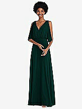 Alt View 1 Thumbnail - Evergreen V-Neck Split Sleeve Blouson Bodice Maxi Dress