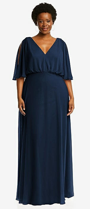 Navy blue bridesmaid outlet dresses plus size