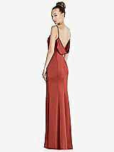 Side View Thumbnail - Amber Sunset Draped Cowl-Back Princess Line Dress with Front Slit