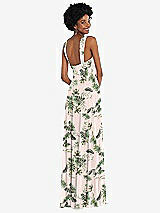 Rear View Thumbnail - Palm Beach Print Contoured Wide Strap Sweetheart Maxi Dress