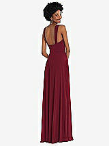 Rear View Thumbnail - Burgundy Contoured Wide Strap Sweetheart Maxi Dress