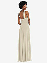 Rear View Thumbnail - Champagne Contoured Wide Strap Sweetheart Maxi Dress