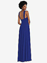 Rear View Thumbnail - Cobalt Blue Contoured Wide Strap Sweetheart Maxi Dress