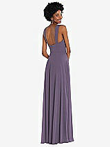 Rear View Thumbnail - Lavender Contoured Wide Strap Sweetheart Maxi Dress