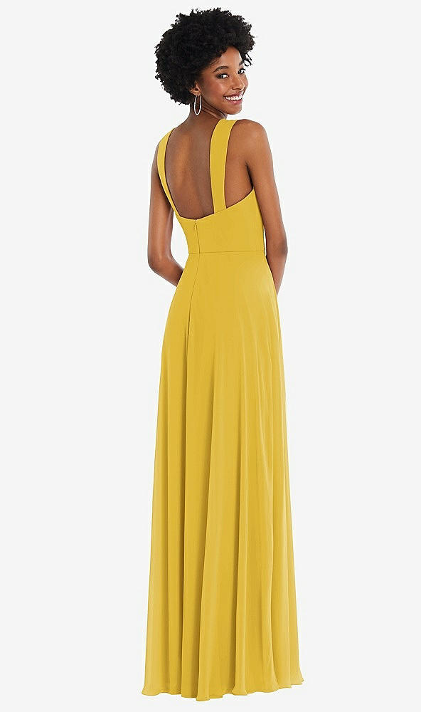 Back View - Marigold Contoured Wide Strap Sweetheart Maxi Dress