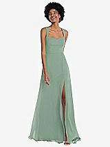 Front View Thumbnail - Seagrass Contoured Wide Strap Sweetheart Maxi Dress