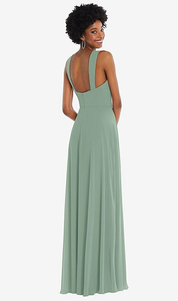 Back View - Seagrass Contoured Wide Strap Sweetheart Maxi Dress