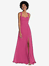 Front View Thumbnail - Tea Rose Contoured Wide Strap Sweetheart Maxi Dress
