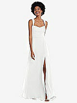 Front View Thumbnail - White Contoured Wide Strap Sweetheart Maxi Dress