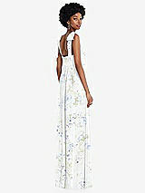 Rear View Thumbnail - Bleu Garden Convertible Tie-Shoulder Empire Waist Maxi Dress