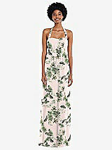 Alt View 1 Thumbnail - Palm Beach Print Convertible Tie-Shoulder Empire Waist Maxi Dress