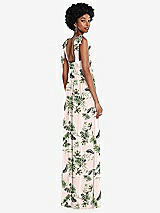 Rear View Thumbnail - Palm Beach Print Convertible Tie-Shoulder Empire Waist Maxi Dress