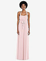 Alt View 1 Thumbnail - Ballet Pink Convertible Tie-Shoulder Empire Waist Maxi Dress