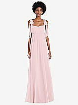 Front View Thumbnail - Ballet Pink Convertible Tie-Shoulder Empire Waist Maxi Dress