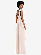 Rear View Thumbnail - Blush Convertible Tie-Shoulder Empire Waist Maxi Dress