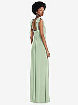 Rear View Thumbnail - Celadon Convertible Tie-Shoulder Empire Waist Maxi Dress