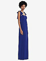 Side View Thumbnail - Cobalt Blue Convertible Tie-Shoulder Empire Waist Maxi Dress
