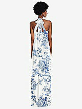 Alt View 5 Thumbnail - Cottage Rose Dusk Blue Convertible Tie-Shoulder Empire Waist Maxi Dress