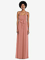 Alt View 1 Thumbnail - Desert Rose Convertible Tie-Shoulder Empire Waist Maxi Dress