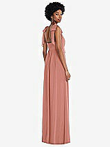 Rear View Thumbnail - Desert Rose Convertible Tie-Shoulder Empire Waist Maxi Dress