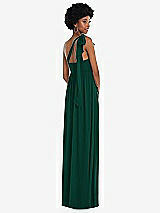 Alt View 3 Thumbnail - Hunter Green Convertible Tie-Shoulder Empire Waist Maxi Dress