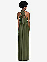 Alt View 5 Thumbnail - Olive Green Convertible Tie-Shoulder Empire Waist Maxi Dress