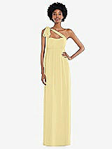 Alt View 2 Thumbnail - Pale Yellow Convertible Tie-Shoulder Empire Waist Maxi Dress