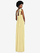 Alt View 3 Thumbnail - Pale Yellow Convertible Tie-Shoulder Empire Waist Maxi Dress