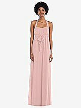 Alt View 1 Thumbnail - Rose - PANTONE Rose Quartz Convertible Tie-Shoulder Empire Waist Maxi Dress