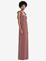 Side View Thumbnail - Rosewood Convertible Tie-Shoulder Empire Waist Maxi Dress
