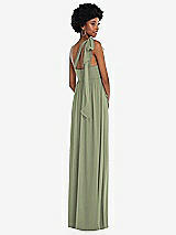 Alt View 3 Thumbnail - Sage Convertible Tie-Shoulder Empire Waist Maxi Dress