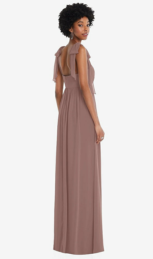 Back View - Sienna Convertible Tie-Shoulder Empire Waist Maxi Dress