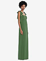 Side View Thumbnail - Vineyard Green Convertible Tie-Shoulder Empire Waist Maxi Dress