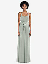 Alt View 1 Thumbnail - Willow Green Convertible Tie-Shoulder Empire Waist Maxi Dress