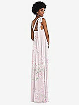 Alt View 3 Thumbnail - Watercolor Print Convertible Tie-Shoulder Empire Waist Maxi Dress