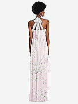 Alt View 5 Thumbnail - Watercolor Print Convertible Tie-Shoulder Empire Waist Maxi Dress