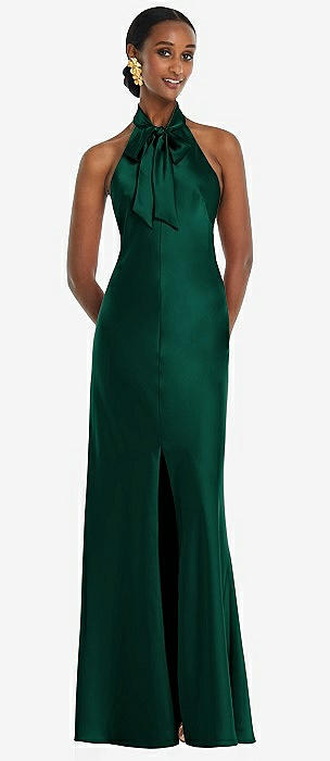 Dark green store high neck dress