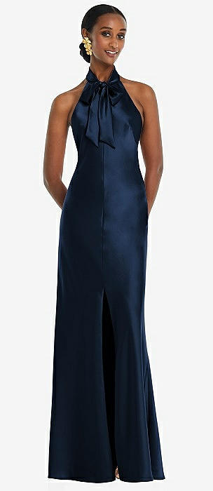 Navy blue clearance high neck dress