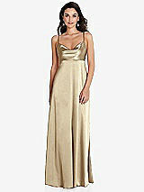 Front View Thumbnail - Banana Cowl-Neck Empire Waist Maxi Dress with Adjustable Straps