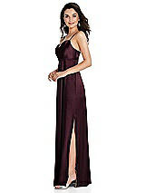 Side View Thumbnail - Bordeaux Cowl-Neck Empire Waist Maxi Dress with Adjustable Straps