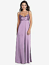 Front View Thumbnail - Wood Violet Cowl-Neck Empire Waist Maxi Dress with Adjustable Straps