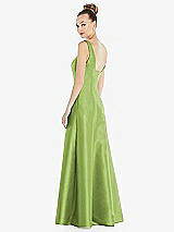 Rear View Thumbnail - Mojito Sleeveless Square-Neck Princess Line Gown with Pockets
