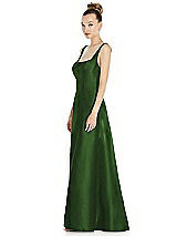 Side View Thumbnail - Celtic Sleeveless Square-Neck Princess Line Gown with Pockets